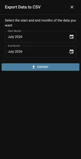 CSV export options for downloading budget data