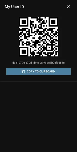QR code screen for sharing a budget with another user