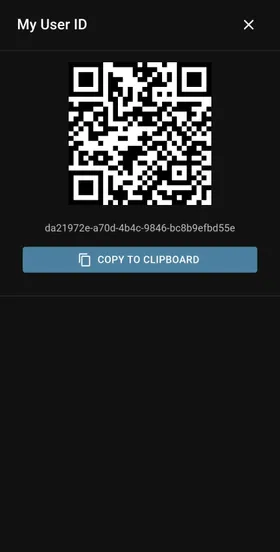 QR code screen for sharing a budget with another user
